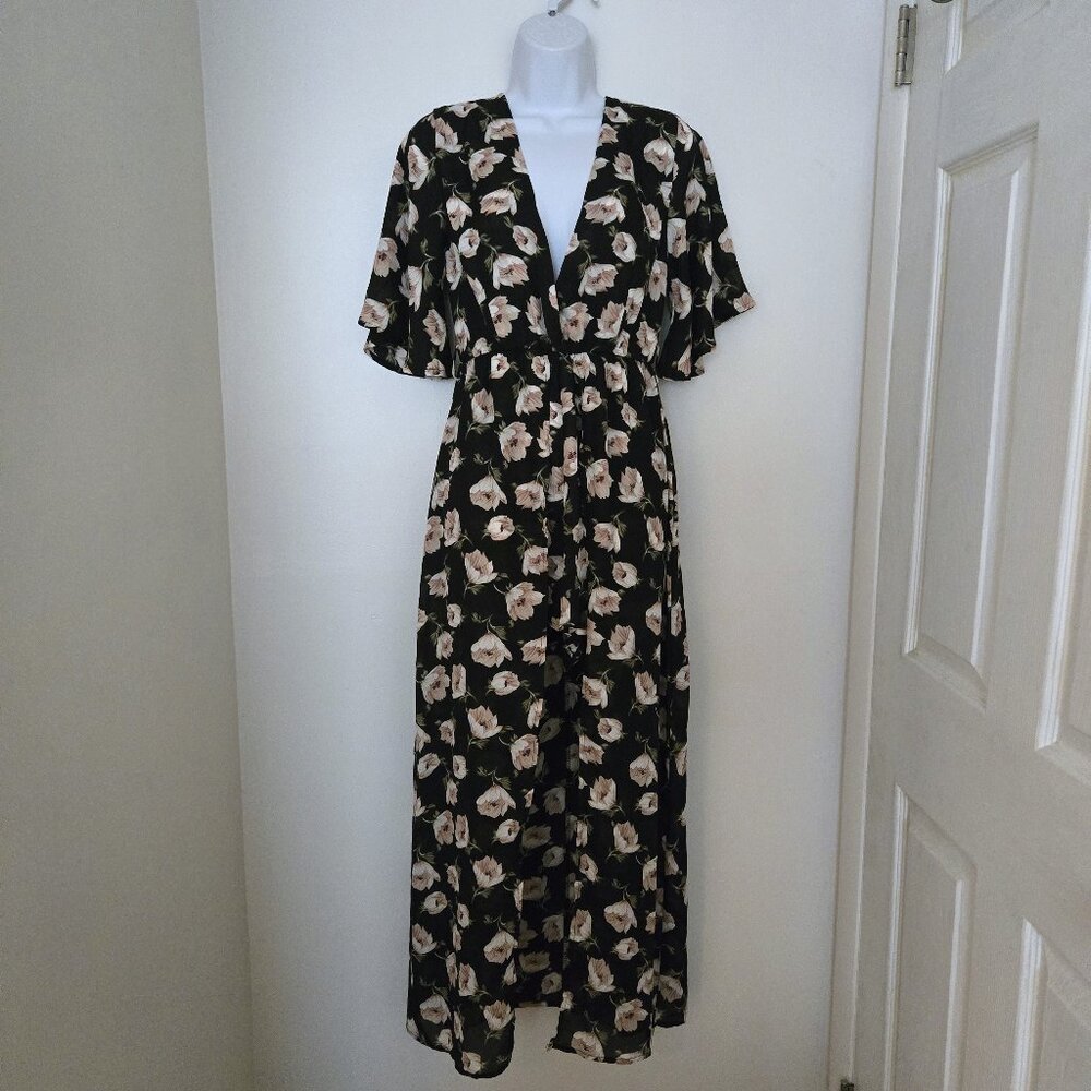 Reverse Floral Hi Low Romper